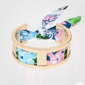 NWOT Lilly Pulitzer GWP Lydia the Lion Scarf Cuff Bracelet Starlight Navy